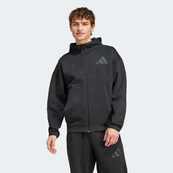 Z.N.E. Спортивная куртка с капюшоном и молнией во всю длину Adidas, цвет Black