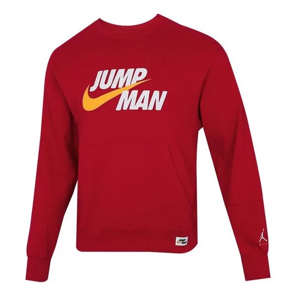 Толстовка Men's Air Jordan Casual Sports Alphabet Printing Round Neck Pullover Red, красный