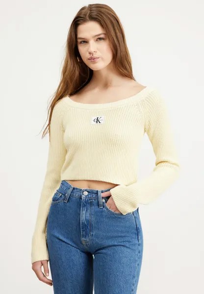 Блузка с длинными рукавами Calvin Klein Jeans, молочный