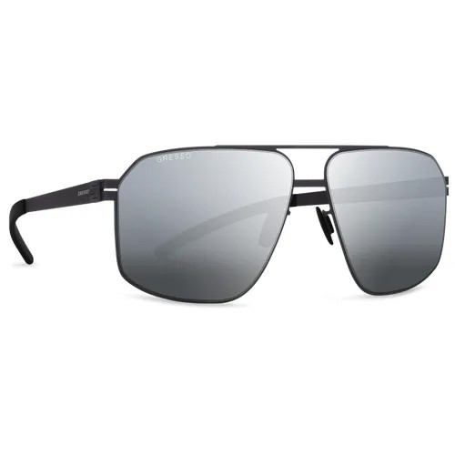 Солнцезащитные очки Gresso, квадратные, зеркальные, с защитой от УФ, для мужчин, черный