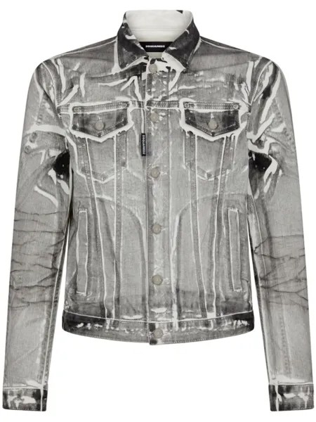 Dsquared2 джинсовая куртка с эффектом кракле, серый