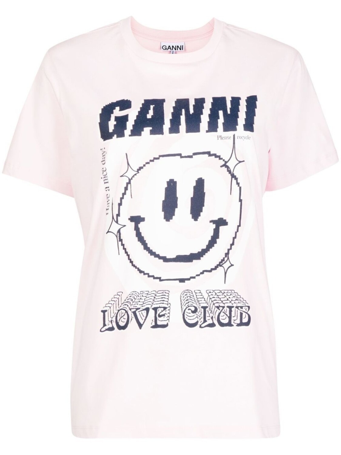 GANNI футболка Love Club, розовый