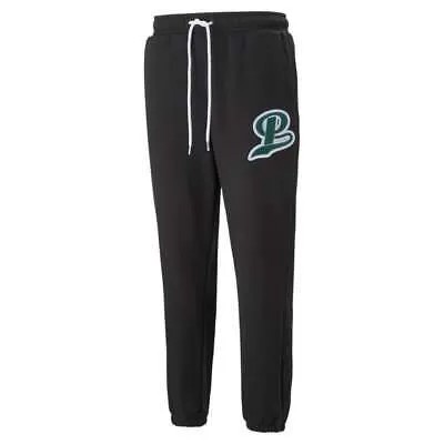 Puma Team Fleece Sweatpants Мужские черные повседневные спортивные штаны 53890101