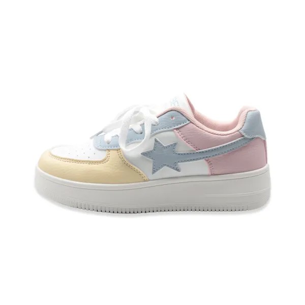 Кроссовки RENBEN Skateboarding Shoes Women's Low-top White/Yellow, белый/желтый
