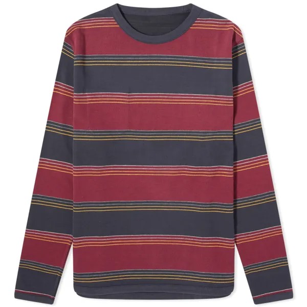 Футболка Oliver Spencer Newport Reversible Long Sleeve, цвет Navy & Burgundy