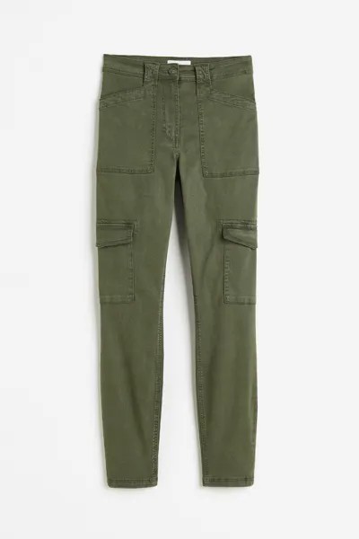 Футболка H&M Lyocell-blend Cargo, хаки