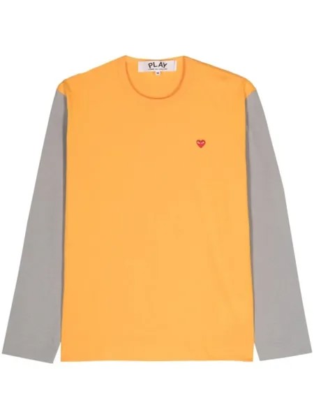 Comme Des Garçons Play двухцветная футболка с логотипом, оранжевый