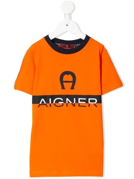 Aigner Kids футболка с короткими рукавами и логотипом
