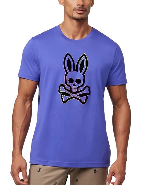 Футболка с короткими рукавами и рисунком Psycho Bunny Colton, синий