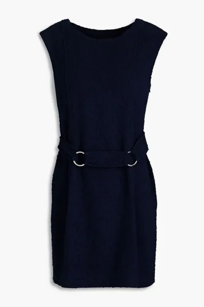 Платье мини из хлопкового твида-букле Boutique Moschino, темно-синий