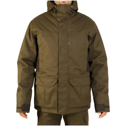 Теплая водонепроницаемая куртка муж. для охоты 500, размер: XL, цвет: Бронзовый Хаки/Кофейный SOLOGNAC Х Декатлон