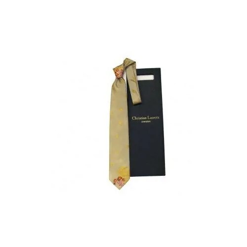 Бежевый галстук с цветами Christian Lacroix 837420