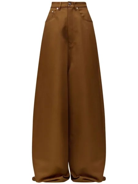 MM6 Maison Margiela широкие джинсы с декоративной строчкой, коричневый