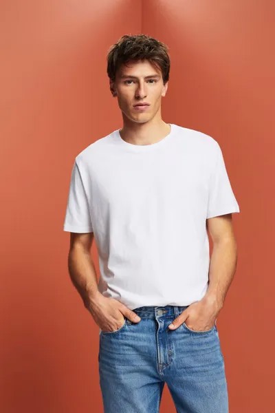 Хлопковая футболка с принтом на спине Esprit, белый