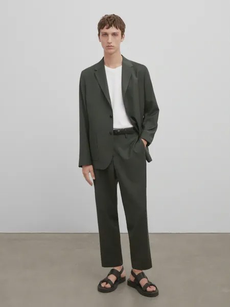 Брюки cold wool suit - studio Massimo Dutti, зеленый