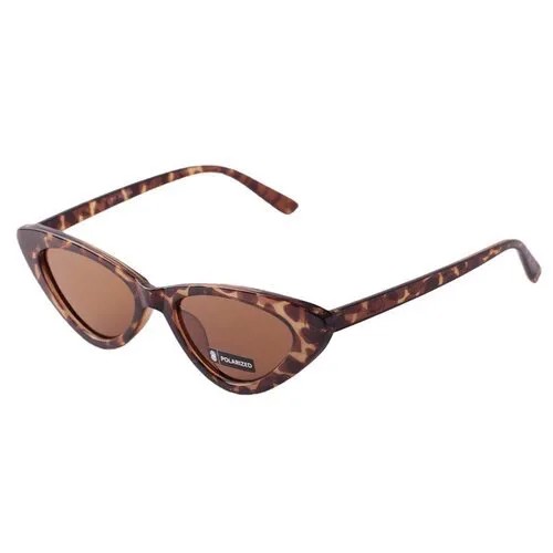 Солнцезащитные очки A-Z, кошачий глаз, оправа: пластик, с защитой от УФ, для женщин, коричневый