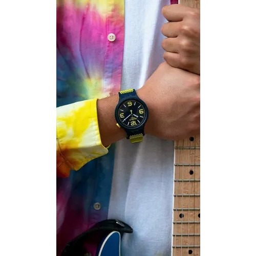 Наручные часы swatch so27n102, желтый, синий
