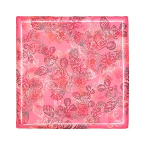 Платок Павловопосадская платочная мануфактура,80х80 см, розовый, фуксия