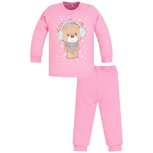 Пижама детская 802п Утенок футер размер 64(рост 128) розовый_мишка