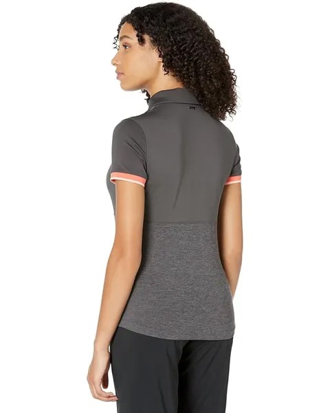 Поло Under Armour Zinger Point Short Sleeve Polo, цвет Jet Gray/Vermillion/Metallic Silver