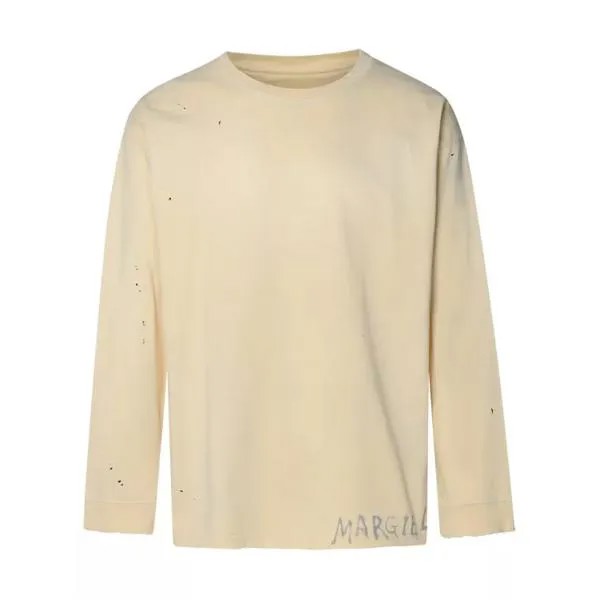 Футболка cream cotton t-shirt Maison Margiela, бежевый
