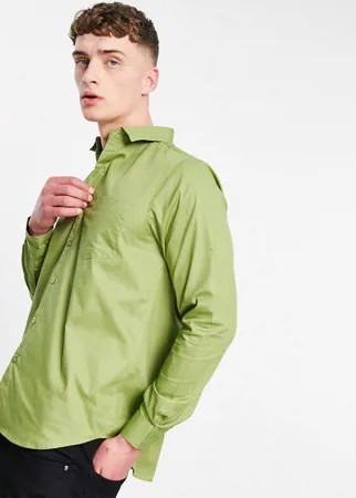 Классическая рубашка зауженного кроя Bolongaro Trevor-Зеленый цвет
