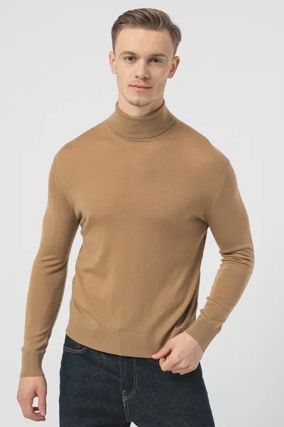 Рубашка-Поло тонкой вязки United Colors Of Benetton, коричневый