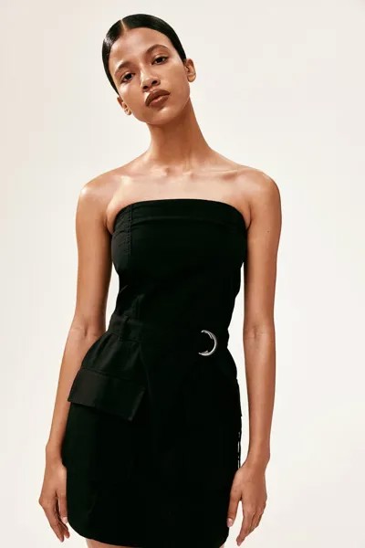 Платье повседневного кроя бандо H&M, черный