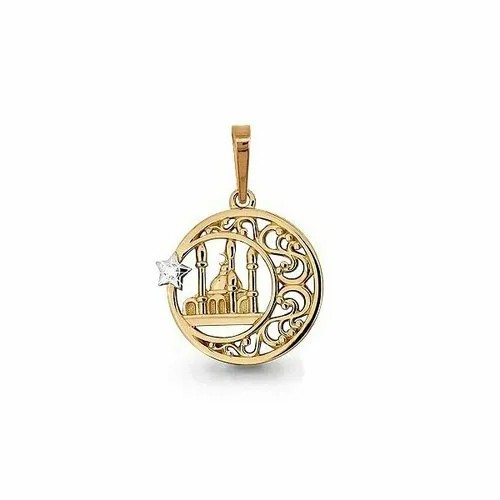 Подвеска GOLD CENTER, красное золото, 585 проба, фианит