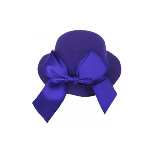 Шляпка цилиндр карнавальная с бантом на заколке, 13 см, цвет фиолетовый