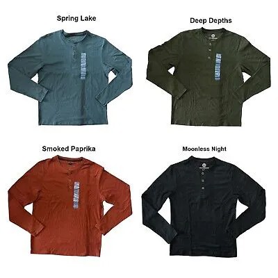 WP Weather Proof Мужская футболка Henley с длинными рукавами и 3 пуговицами