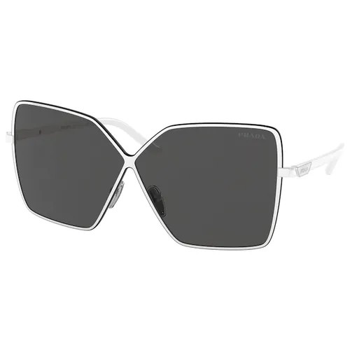 Солнцезащитные очки Prada, клабмастеры, оправа: металл, с защитой от УФ, для женщин, белый