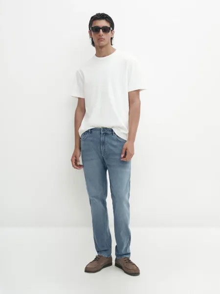 Футболка с короткими рукавами из 100% хлопка Massimo Dutti, бежевый