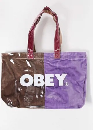 Многоцветная сумка из вельвета с прозрачным верхним слоем Obey-Разноцветный