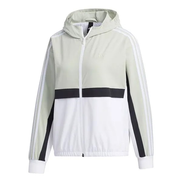 Куртка куртка с капюшоном Adidas, зеленый