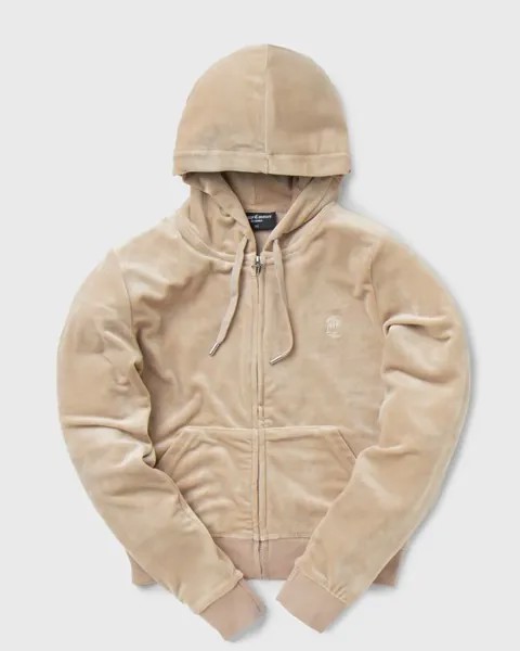 Худи Juicy Couture Classic Velour Robertson Zip Hoodie, цвет warm taupe