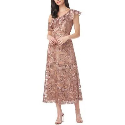 JS Collections Женское коктейльное и вечернее платье миди с вышивкой BHFO 1190