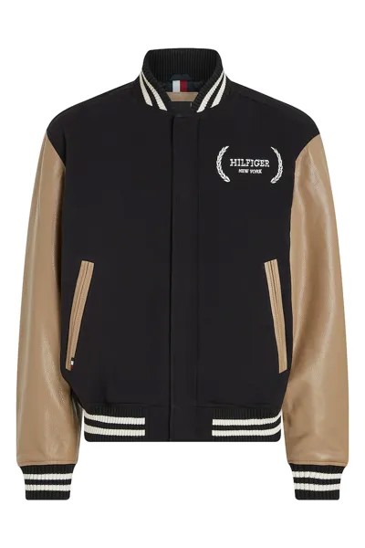 Куртка-Бомбер из шерсти с заниженными рукавами Tommy Hilfiger, черный