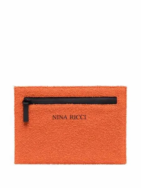 Nina Ricci клатч из букле с логотипом