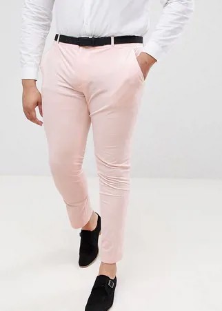 Супероблегающие строгие брюки персикового цвета ASOS DESIGN PLUS-Розовый