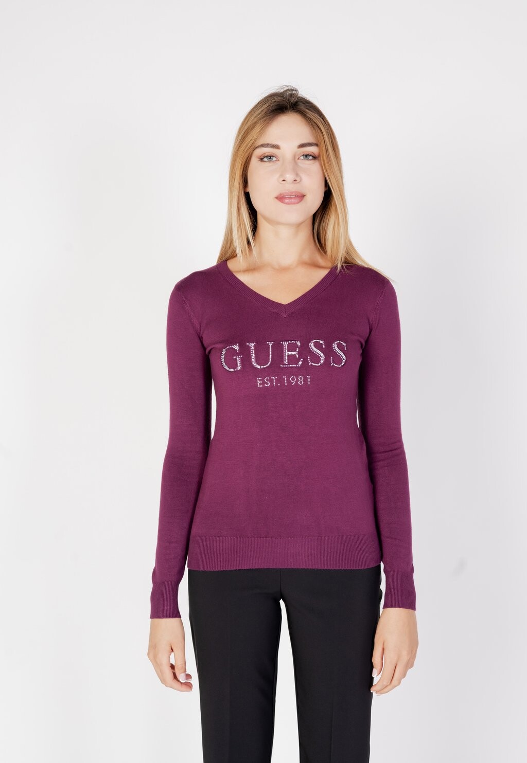 Свитшот Guess JADE LOGO, цвет grape violet