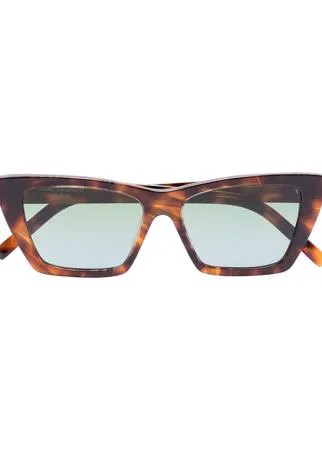 Saint Laurent Eyewear солнцезащитные очки трапециевидной формы SL Mica
