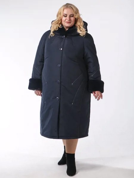 Утепленное пальто женское TreVery 82934-4 синее 64 RU