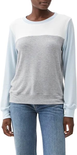 Толстовка Michael Stars Color-Block Madison Brushed Jersey Tibby Crew Neck Pullover, цвет Light Coastal Combo