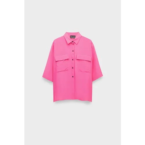 Рубашка  Andrea Ya'aqov, свободный силуэт, короткий рукав, размер 46, розовый