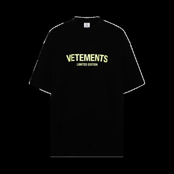 Футболка Vetements Limited Edition Logo 'Black/Yellow', черный