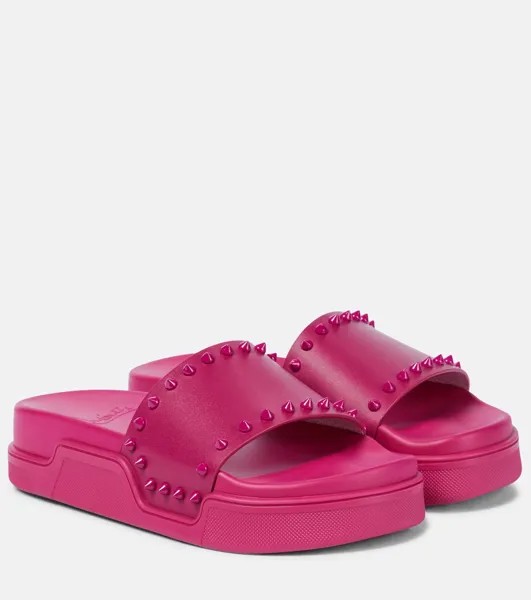 Шлепанцы Pool Stud с декором Christian Louboutin, розовый