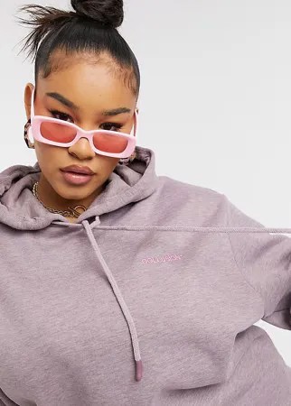 Окрашенный фиолетовый меланжевый худи в стиле oversized от комплекта COLLUSION Plus-Фиолетовый цвет
