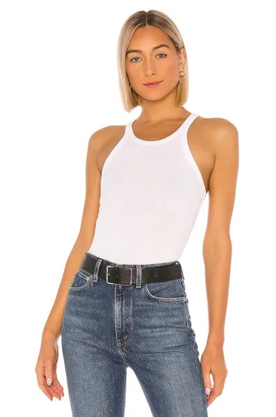Майка LNA Ribbed Skinny Racer, белый
