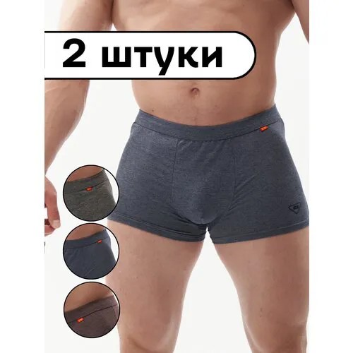 Трусы , 2 шт., размер 4XL, бирюзовый, серый, бордовый, красный, голубой